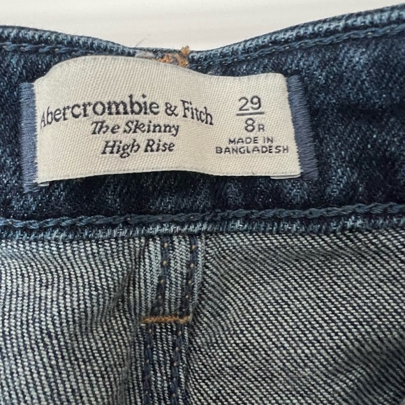 Abercrombie & Fitch Navy Distressed Straight Leg Jeans - Picture 3 of 3